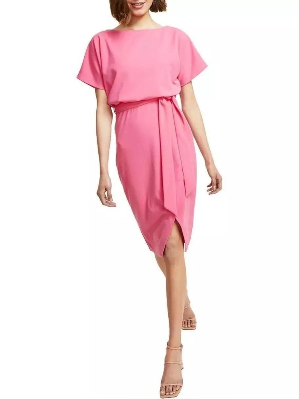Kensie Women’s Blouson Wrap Dress Pink Size 0